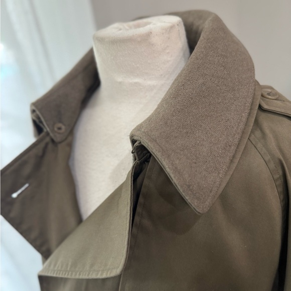 John Weitz Olive Trench Coat w/ Removable Wool Liner & Collar Poland size 8 - Picture 3 of 8